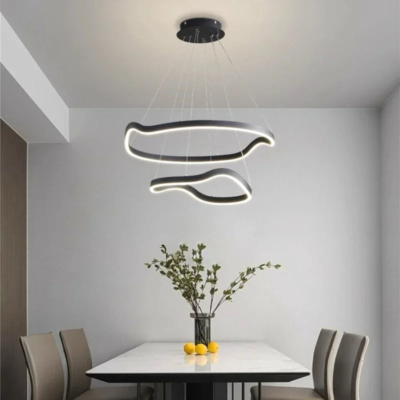 lustre suspension led pour éclairage intérieur moderne - vue 4 sur 12
