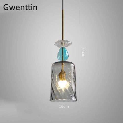 suspension en verre moderne pour décoration intérieure et luminaires - vue 11 sur 11