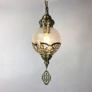 suspension vintage bohème en verre craquelé fait main