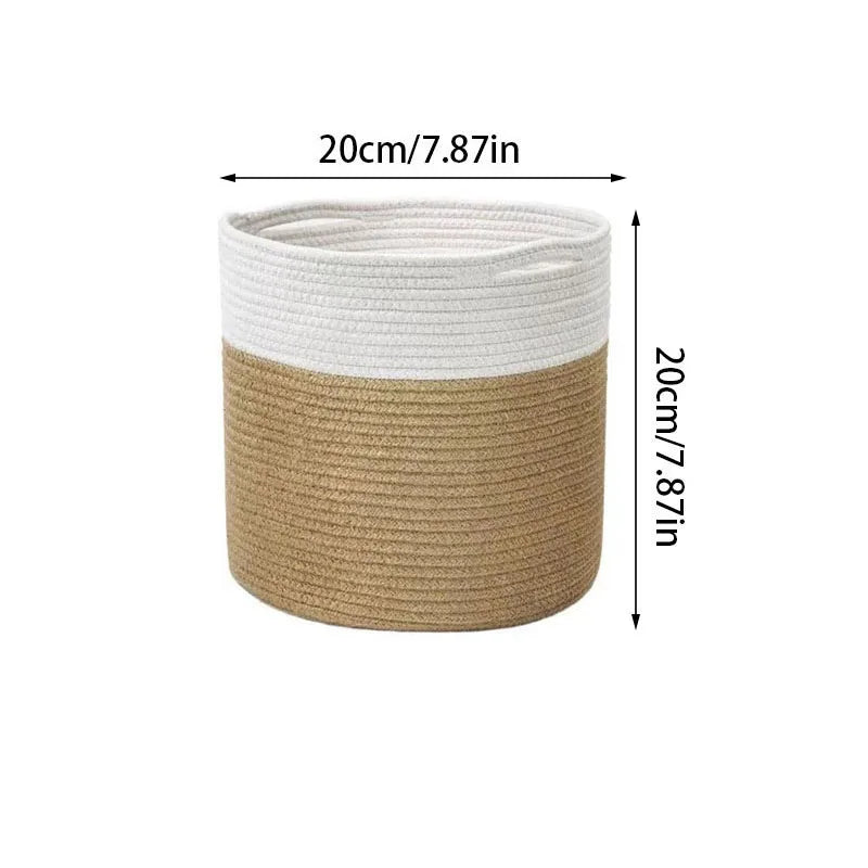 paniers tissés en coton pour rangement et décoration maison - vue 12 sur 12