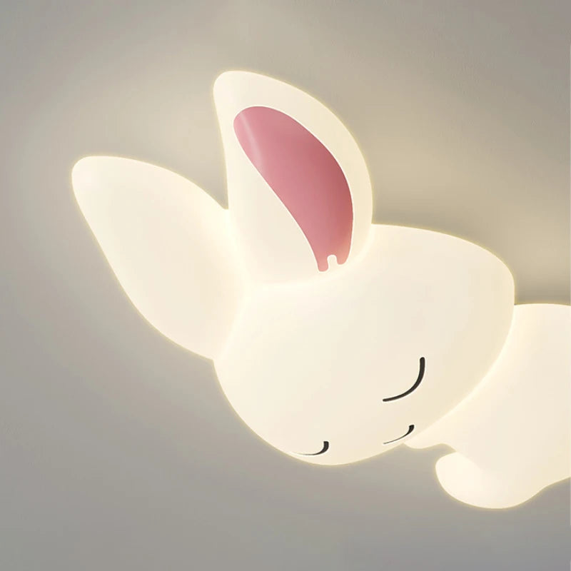 Mignon enfants chambre plafonniers LED blanc lapin lumière Simple dessin animé princesse chambre petite fille chambre décor plafonniers