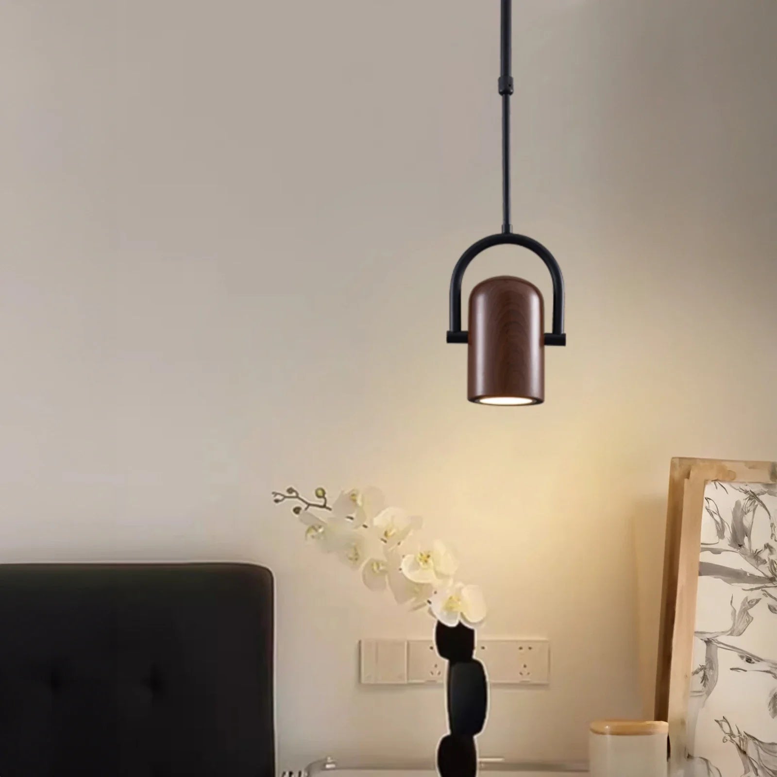 suspension LED nordique avec projecteur mural réglable - vue 5 sur 7