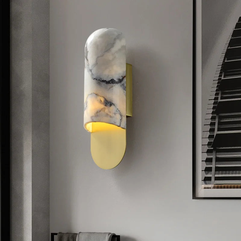 Applique murale de luxe en cuivre et marbre - vue 4 sur 8