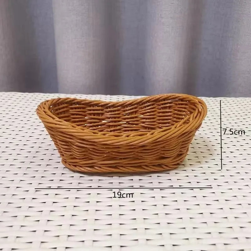 panier à pain en rotin fait main pour rangement alimentaire - vue 9 sur 11