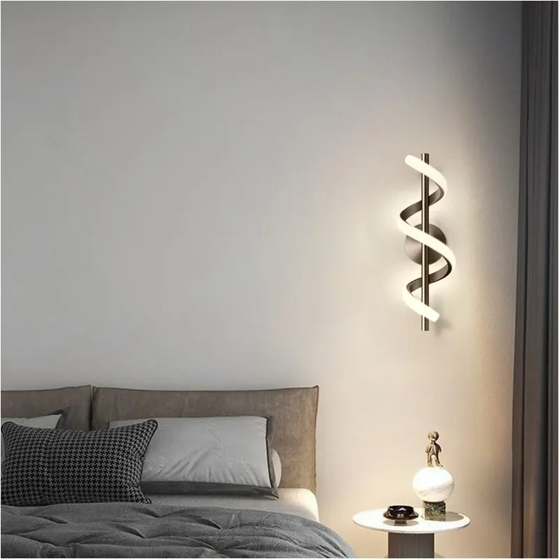 Applique murale nordique led noir blanc or