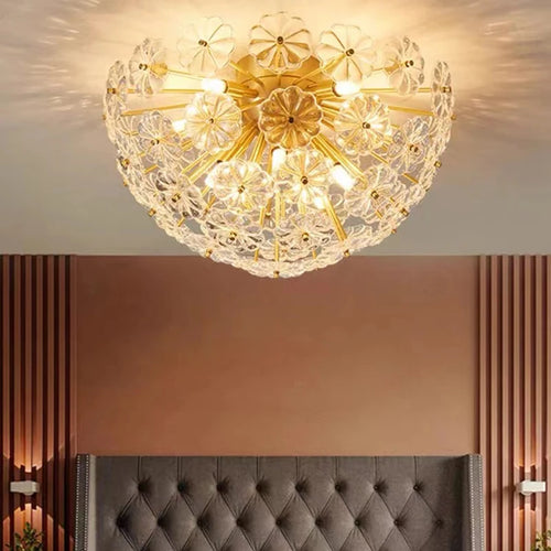 plafonnier en verre cristal luxe design nordique pour intérieur moderne - vue 2 sur 9