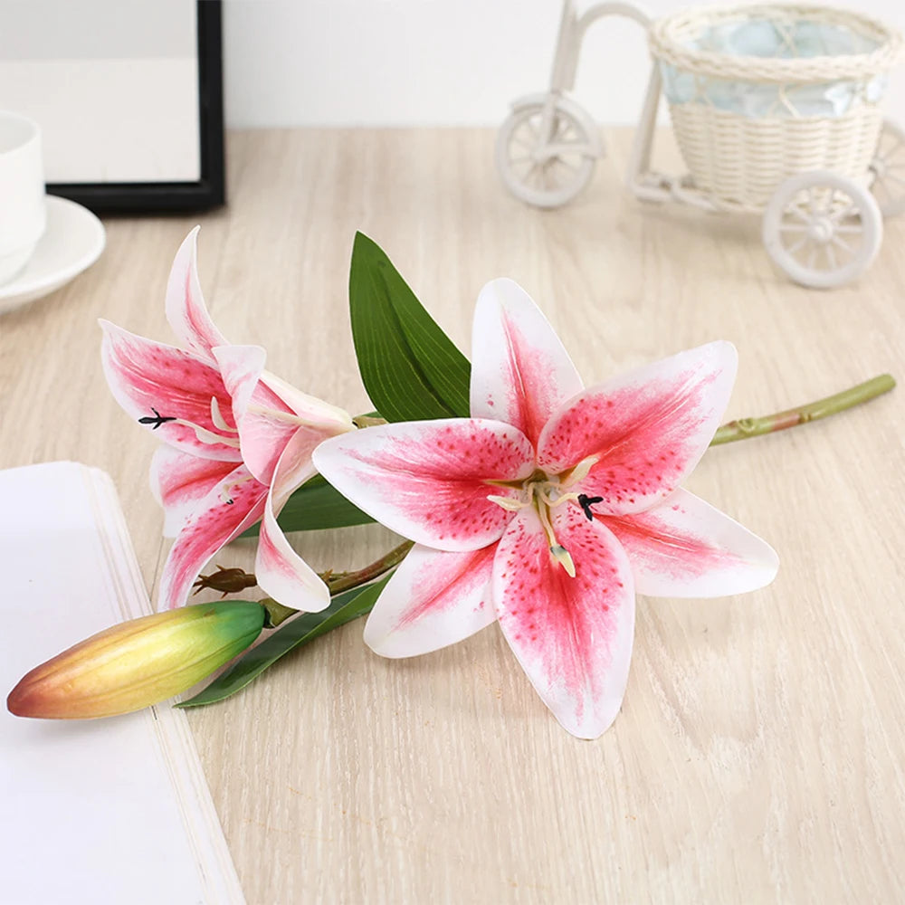 fleurs artificielles de lys pour décoration de jardin et mariage - vue 8 sur 13