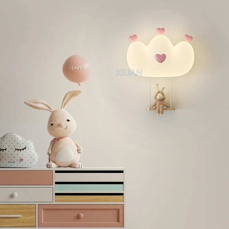 applique murale cœur rose pour chambre de princesse - vue 3 sur 14