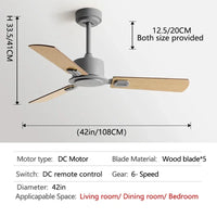 ventilateur de plafond industriel rétro sans lampe avec télécommande