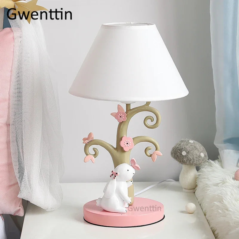 lampe à poser lapin dessin animé pour enfant décorative - vue 4 sur 7