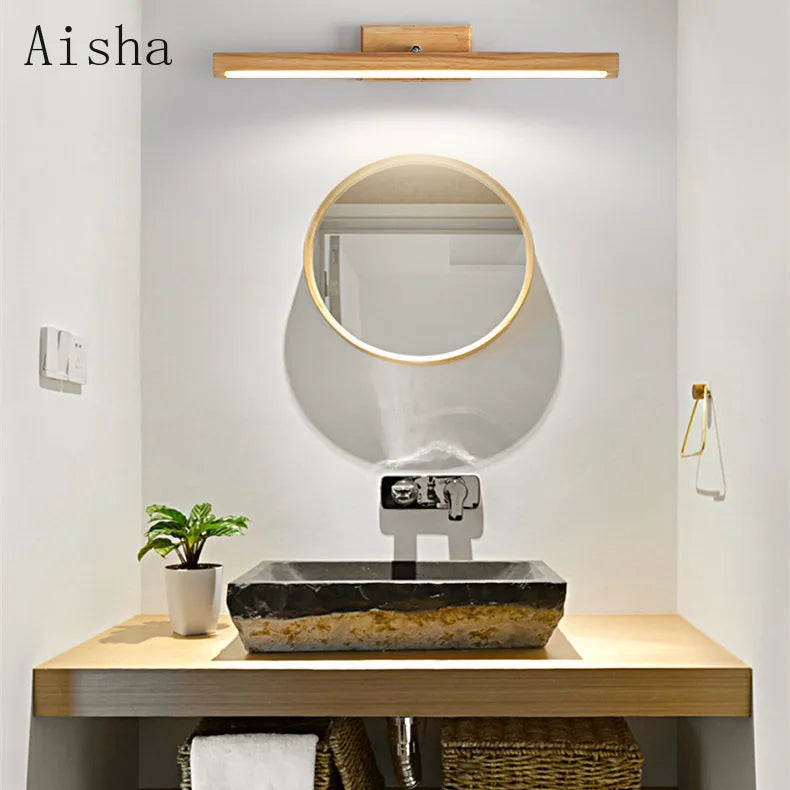 applique murale led en bois design nordique créatif pour intérieur - vue 4 sur 7