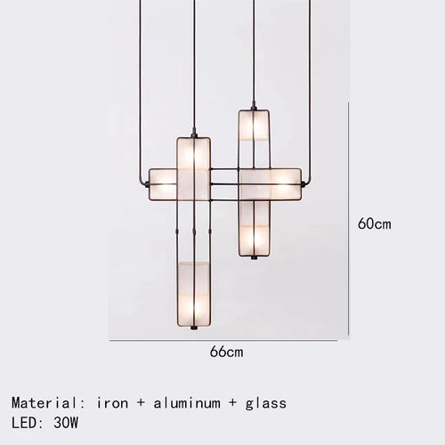lustre art déco en verre et métal pour hôtel et bar