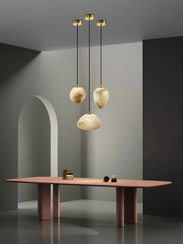 lustre suspendu en marbre géométrique design moderne pour intérieur - vue 5 sur 12