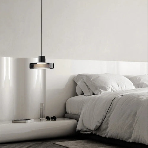 suspension ronde en verre design moderne fil réglable 3000k - vue 4 sur 7