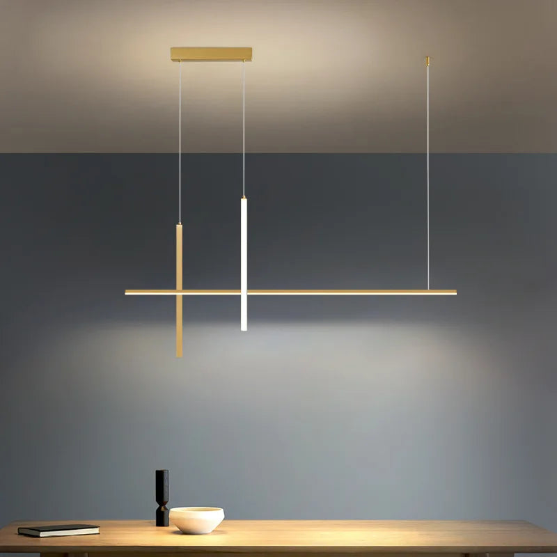 Lustre Led minimaliste moderne dimmable noir pour Table salle à manger cuisine Bar Suspension éclairage Suspension Design Lustre