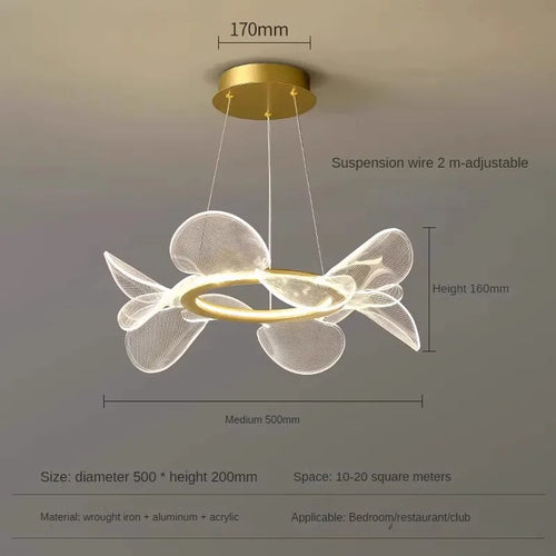 lustre en acrylique minimaliste design créatif à pétales - vue 11 sur 10