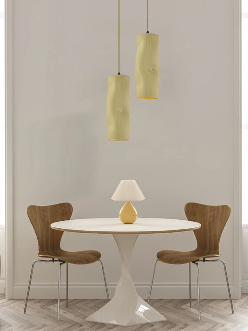 suspension led design rétro nordique wabi sabi décoration maison - vue 2 sur 8