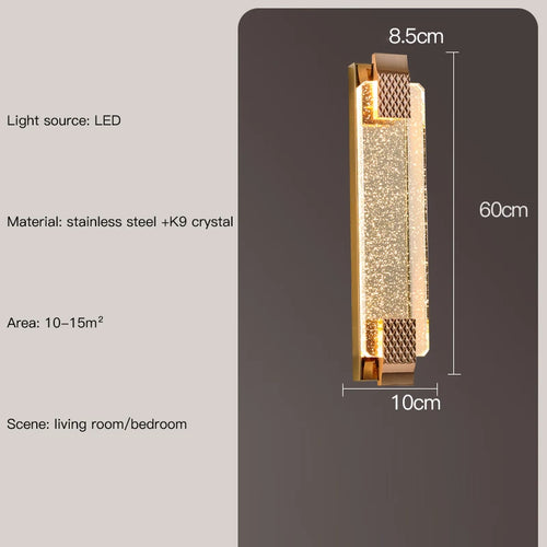 applique murale luxe nordique en cristal moderne éclairage décoratif - vue 12 sur 15
