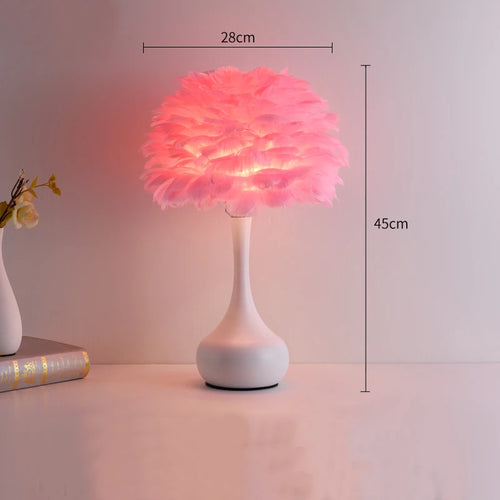lampes de table modernes en plumes pour décoration douce et romantique - vue 9 sur 10