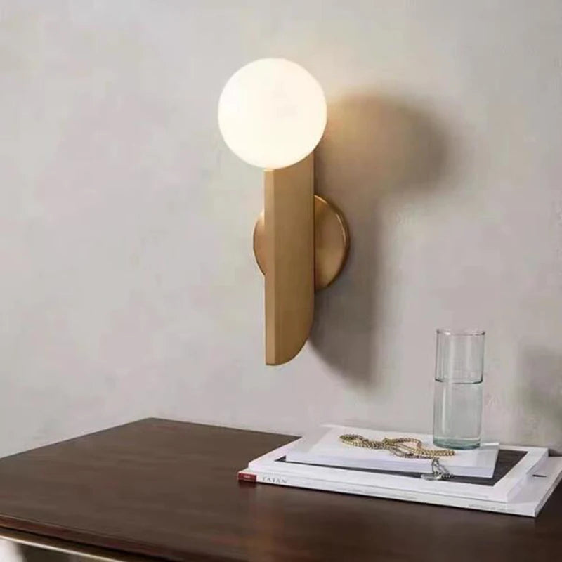 Applique murale LED en cuivre doré