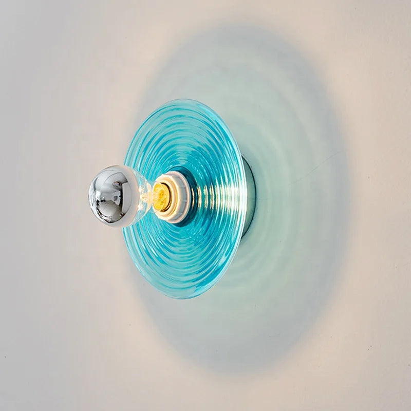 applique murale led en verre ondulé nordique pour décoration d'ambiance - vue 2 sur 8