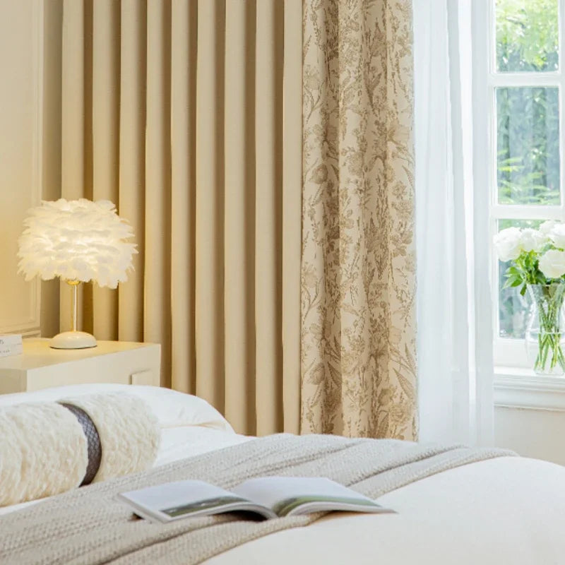 Rideau floral style retro chic pour salon chambre - vue 5 sur 10
