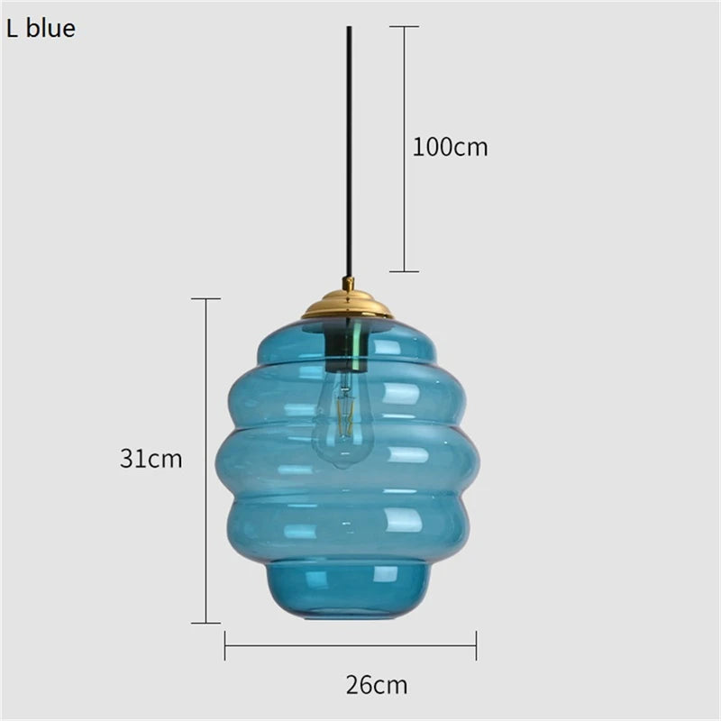 suspension boule de vitrail nordique moderne - vue 12 sur 15