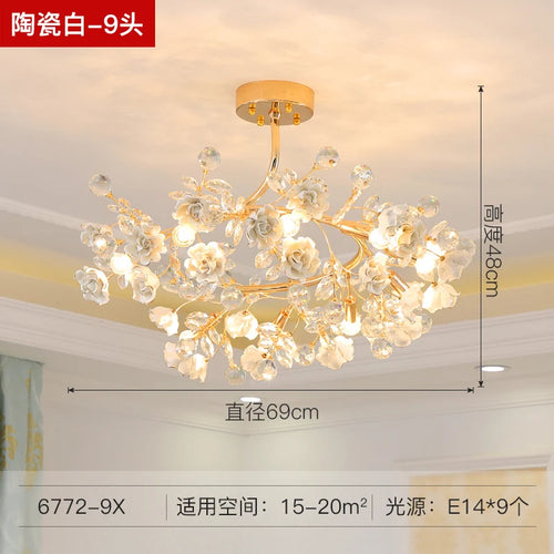 lustre en céramique italien éclairage cristal pour mariage et intérieur - vue 11 sur 14
