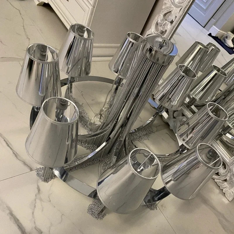 lustre de luxe moderne pour mariage avec lumières intégrées - vue 5 sur 14