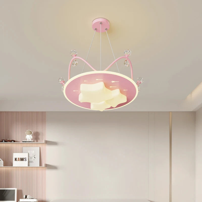 lustre nuage cristal romantique pour chambre d'enfant décoratif - vue 4 sur 21