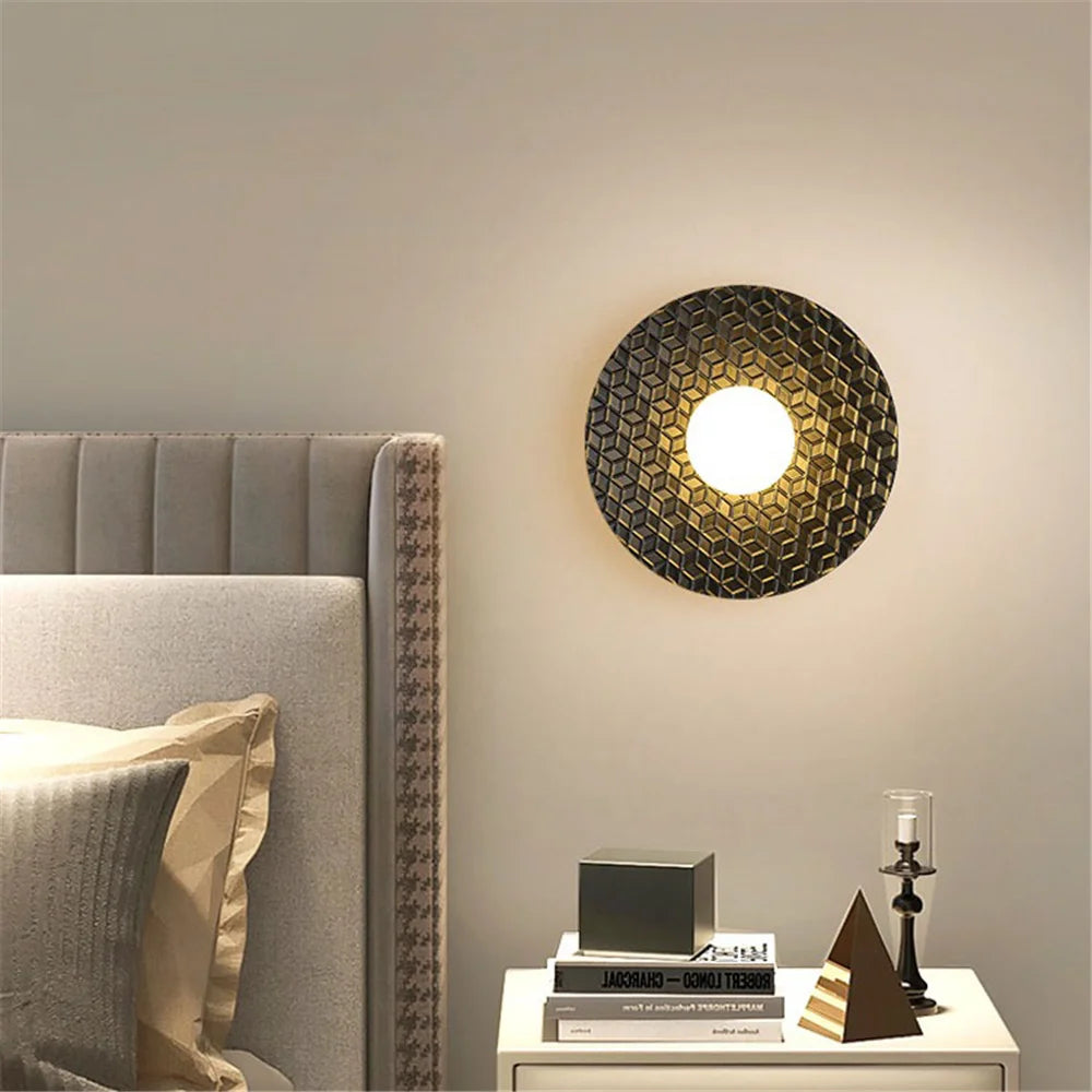 applique murale LED ronde en métal nordique décoratif pour intérieur moderne - vue 4 sur 23