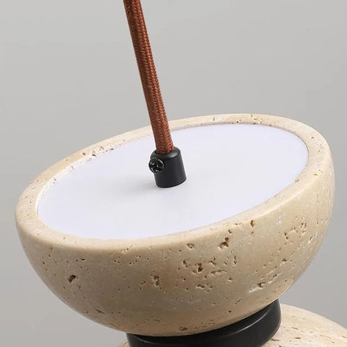 lustre en pierre naturelle nordique pour intérieur avec fil réglable - vue 5 sur 11