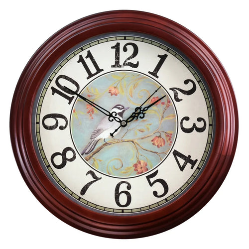 horloge murale silencieuse personnalisable en bois moderne rétro