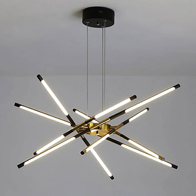 Lustre Nordique LED Lampe pour La Maison Salon Salle À Manger Cuisine Chambre Moderne Noir Or Loft Villa Luminaire Suspendu
