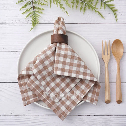 Serviette de table vichy coton style champêtre réutilisable