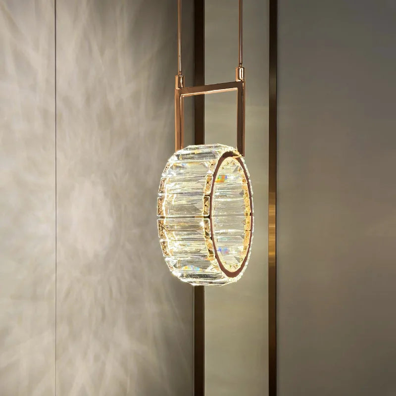 applique murale led ronde moderne en cristal de luxe - vue 6 sur 8