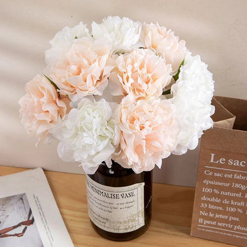 lot de 5 pivoines artificielles pour décorations élégantes et mariage - vue 3 sur 12
