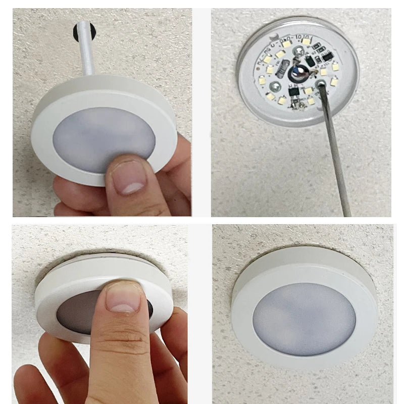 ultra-thin light, mini led lighting in cabinet, display cabinet, cabinet, stairwell small downlight AC220V free opening 3W 5W 7W - vue 6 sur 8