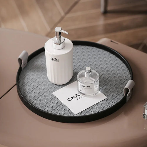 plateau en cuir rétro pour rangement et décoration luxe - vue 5 sur 8