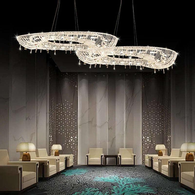 lustre en cristal transparent au design créatif et élégant - vue 6 sur 10