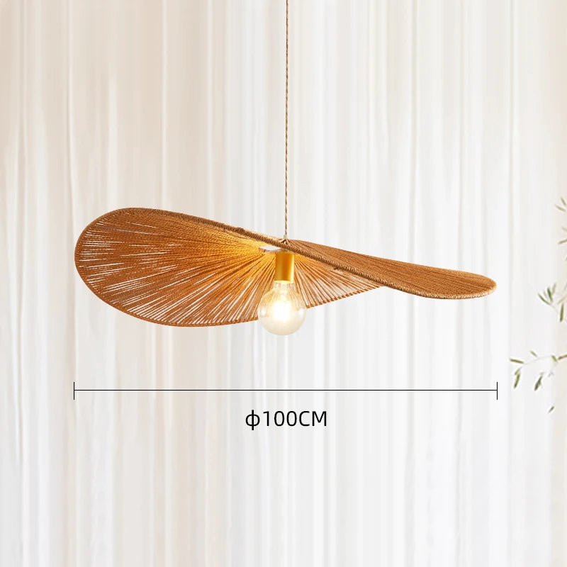 Suspension LOFT japonais rétro en bois bambou design - vue 16 sur 24