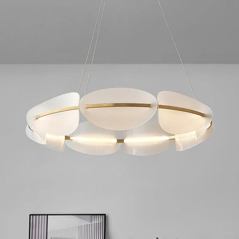 Lustres LED modernes Suspension en acrylique pour salon lustre en Bronze éclairage de chambre lampes suspendues Luminaire d'intérieur