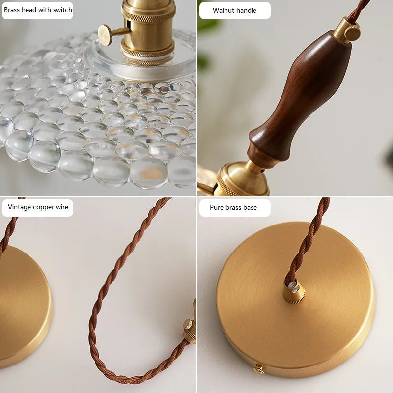 suspension en verre rustique avec interrupteur pour décoration moderne - vue 5 sur 15