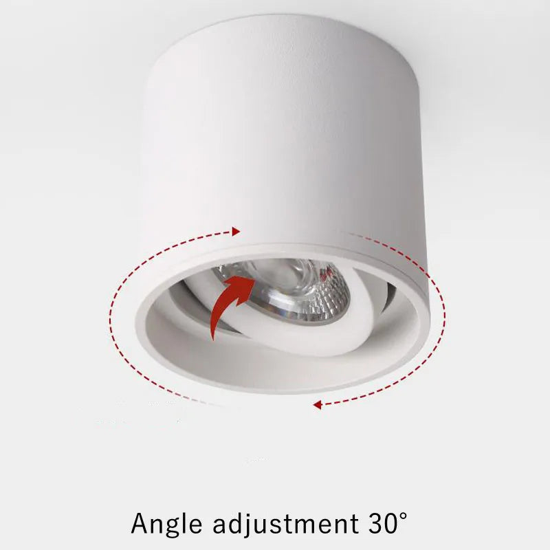 Spot Downlights LED anti-éblouissants montés en Surface 7W9W12W15W20W24W Epistar puce COB Angle réglable