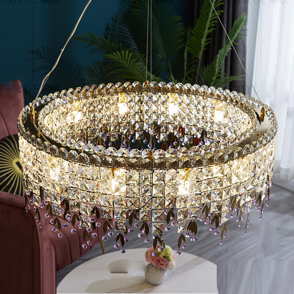 lustre de luxe en cristal lampe à main éclairage de bar luminaire suspendu - vue 3 sur 10