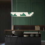 Lustre design longue rectangulaire avec touche coloré Hazel
