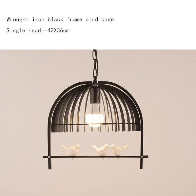 Nordic Resin Iron Bird Cage Chandelier For Dining Room Kitchen Restaurant Cafe Indoor Decoration Hanging Lamp Light Fixtures - vue 10 sur 10