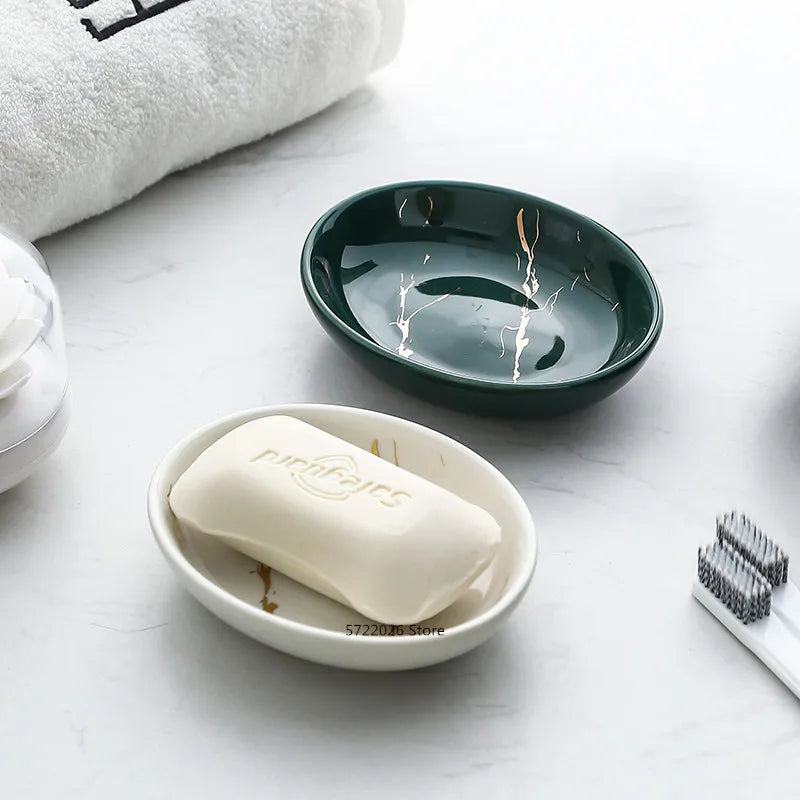 ensemble décoratif en céramique pour salle de bain avec accessoires - vue 6 sur 24