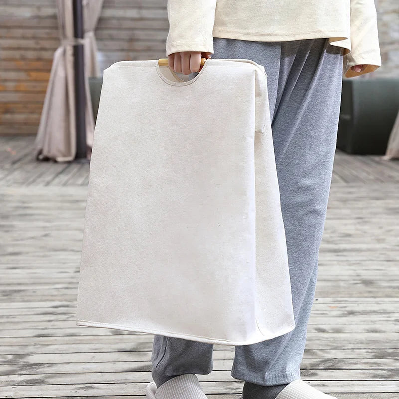 panier de rangement pliable pour linge sale avec poignée - vue 5 sur 12