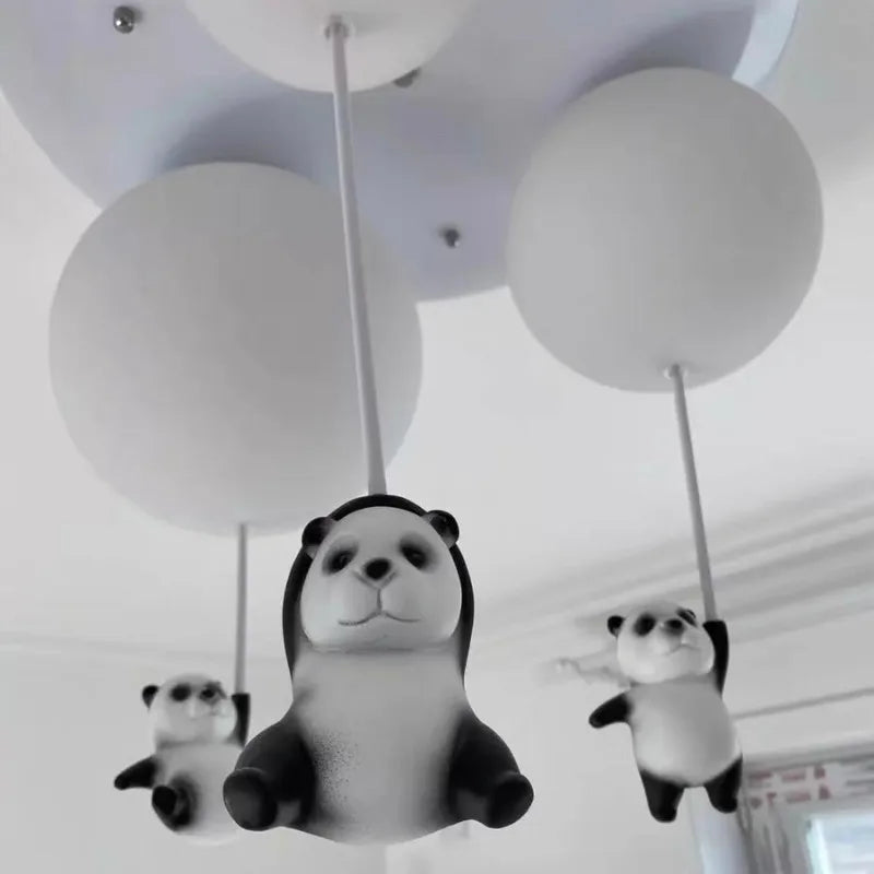 lustre moderne ours panda led pour enfants - vue 6 sur 25